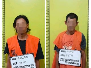 Simpan Sabu 0,18 Gram, 2 Pria Paruh Baya Dibekuk Satresnarkoba Polresta Deliserdang