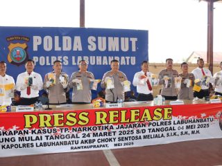 66 Tersangka Narkoba Digulung Polres Labuhanbatu Dalam 42 Hari