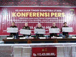 Kejati Sumut Terima Pengembalian Uang Rp113 M atas Kasus Korupsi Penjualan Aset HGU PTPN I