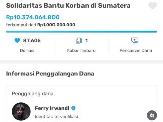 Galang Dana untuk Banjir Sumatra, Ferry Irwandi Kumpulkan Rp10 M dalam 24 Jam