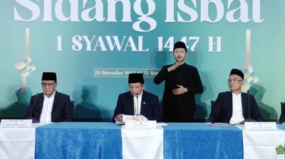 Hasil Sidang Isbat: 1 Syawal 1147 Hijriah Jatuh Hari Sabtu 21 Maret