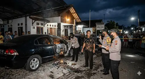 Rumah Kades Purwasaba Diteror, Mobil Dibakar OTK