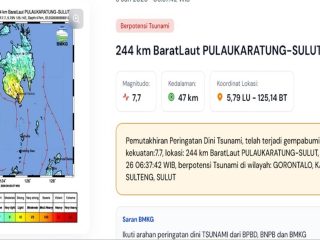 Gempa M 7,7 Terjadi di Laut Sulawesi, BMKG Keluarkan Peringatan Dini Tsunami