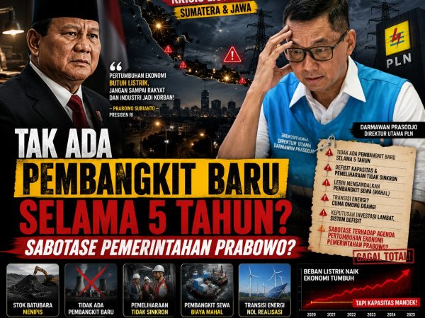 5 Tahun Jadi Dirut PLN Tak Ada Pembangkit Baru Yang Dibangun, Darmo Sabotase Pemerintahan Prabowo?