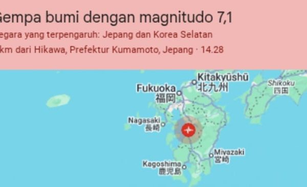Jepang Dilanda Gempa M 7,1, Picu Peringatan Tsunami!